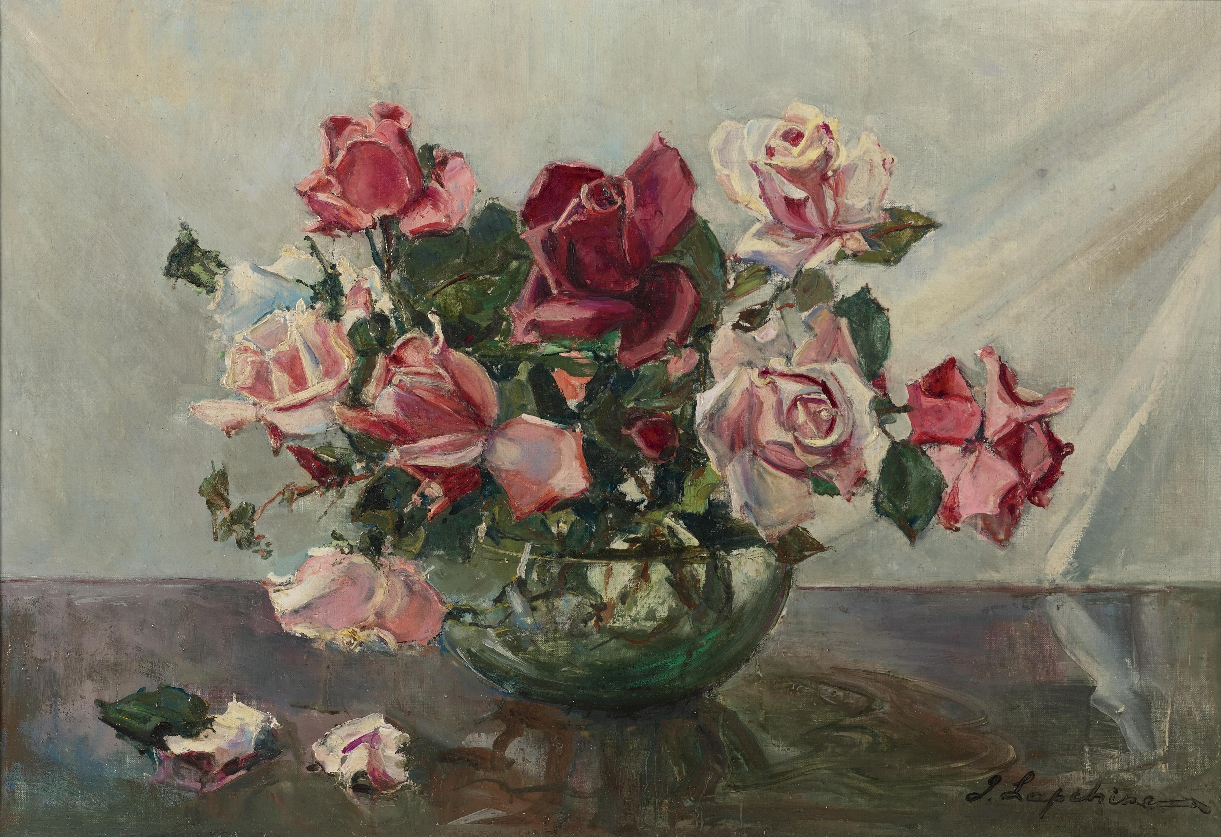 Georgy Alexandrovich Lapchine - Roses In A Bowl