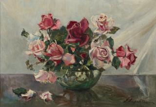 Georgy Alexandrovich Lapchine - Roses In A Bowl