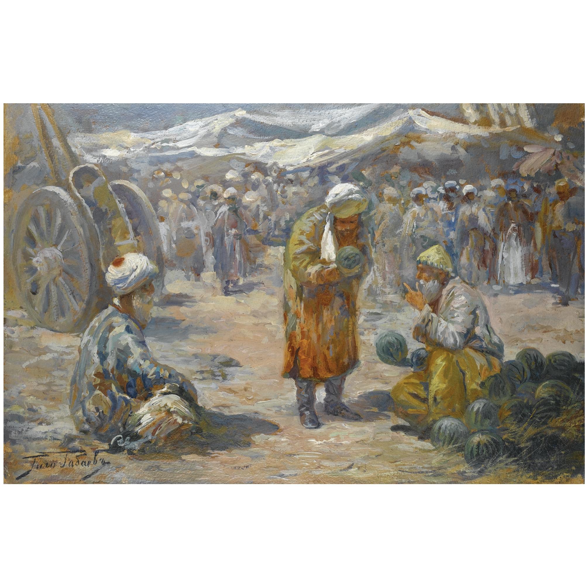 Georgy Ivanovich Gabashvili - Market Scene