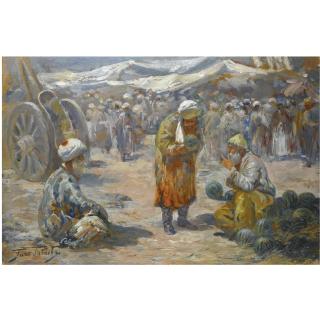 Georgy Ivanovich Gabashvili - Market Scene