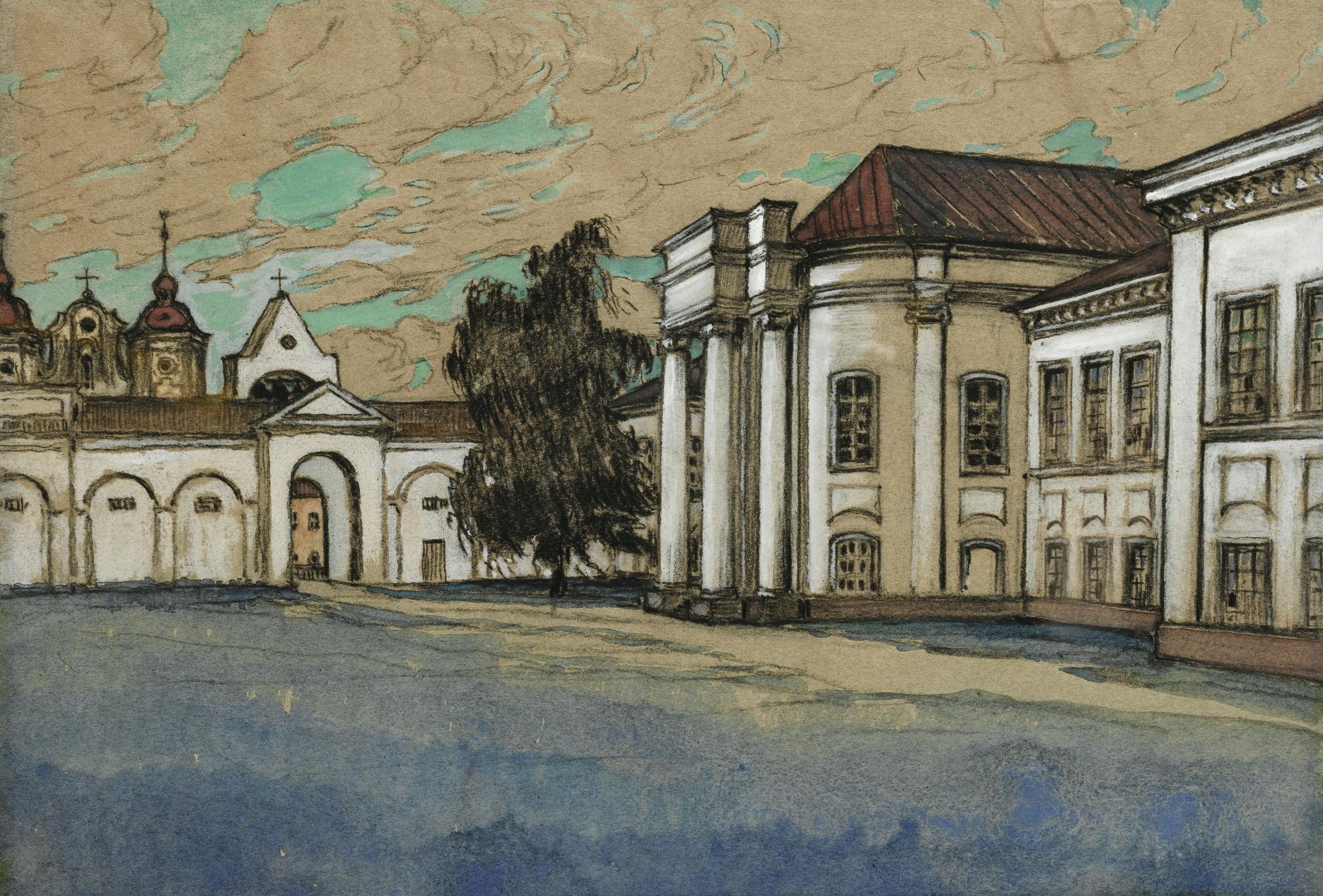 Georgy Kreskentevich Lukomsky - The Sanguszko Palace At Izyaslav