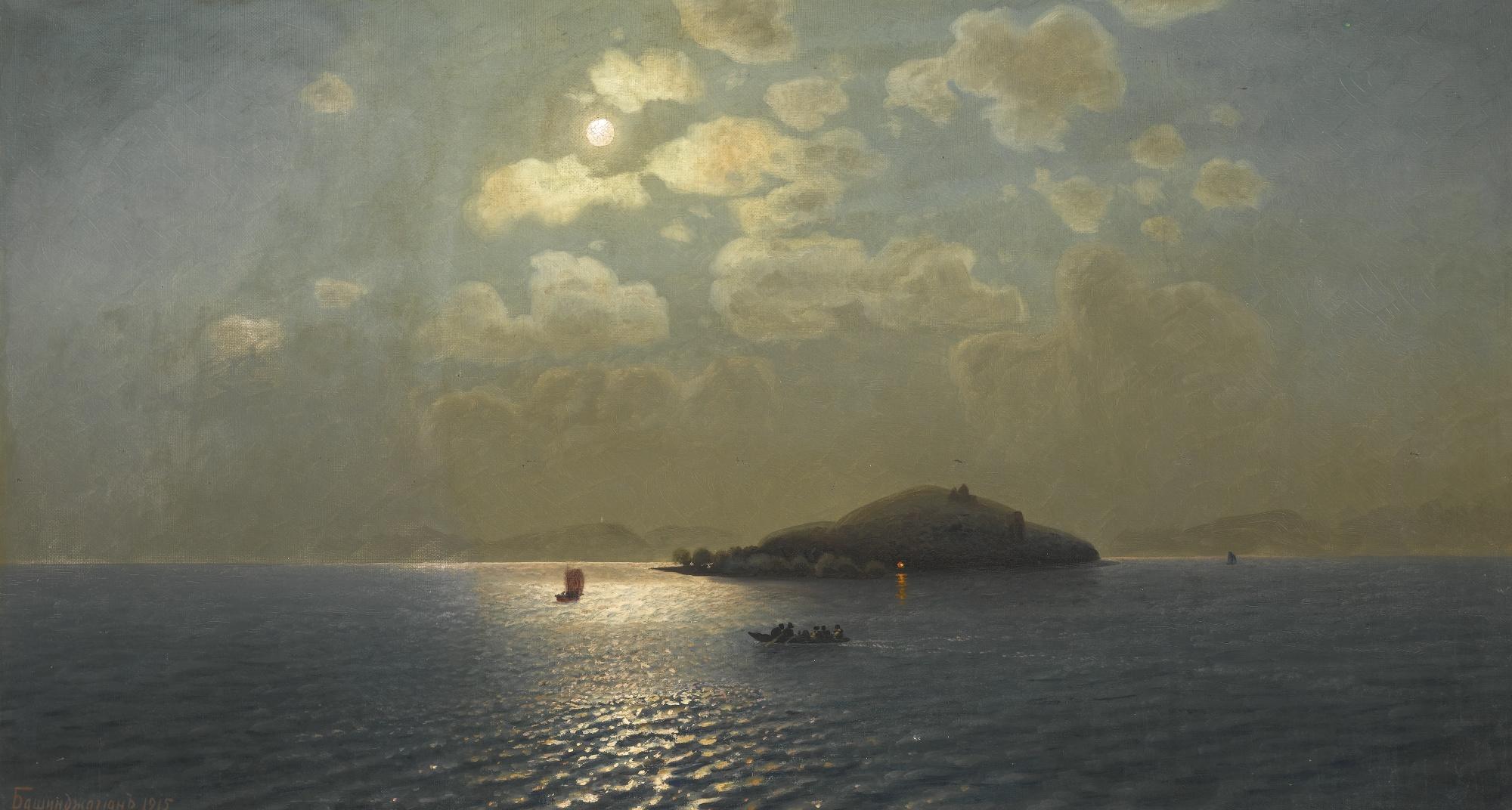 Georgy Zakharovich Bashinzhagyan - Lake Sevan In Moonlight