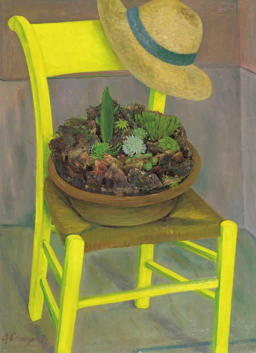 Ger Langeweg - Cactaceous plants on a yellow chair