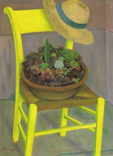 Ger Langeweg - Cactaceous plants on a yellow chair