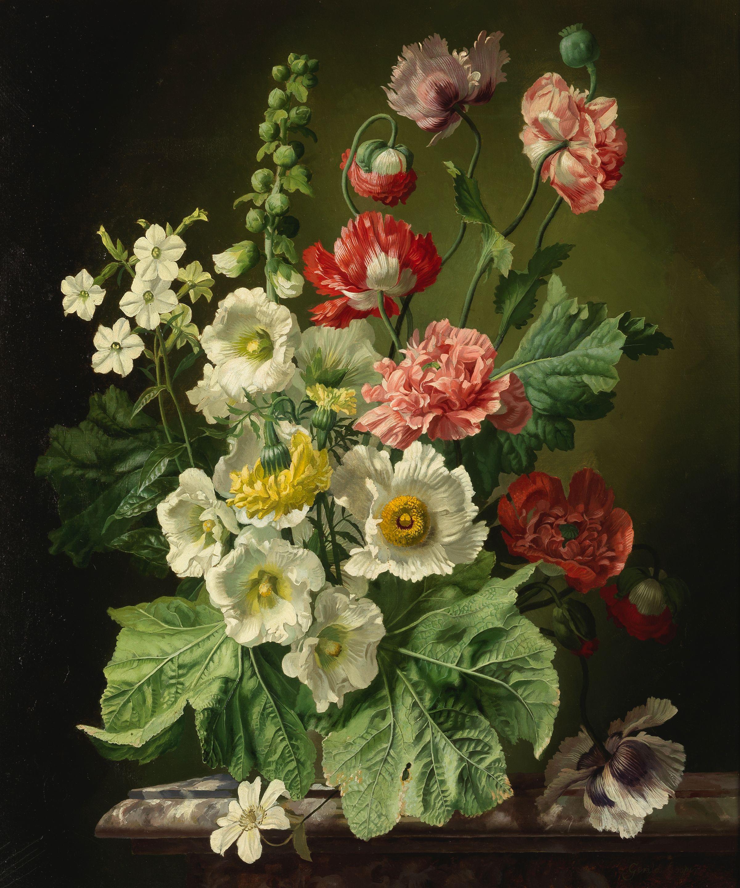 Gerald A. Cooper - Still life of summer flowers
