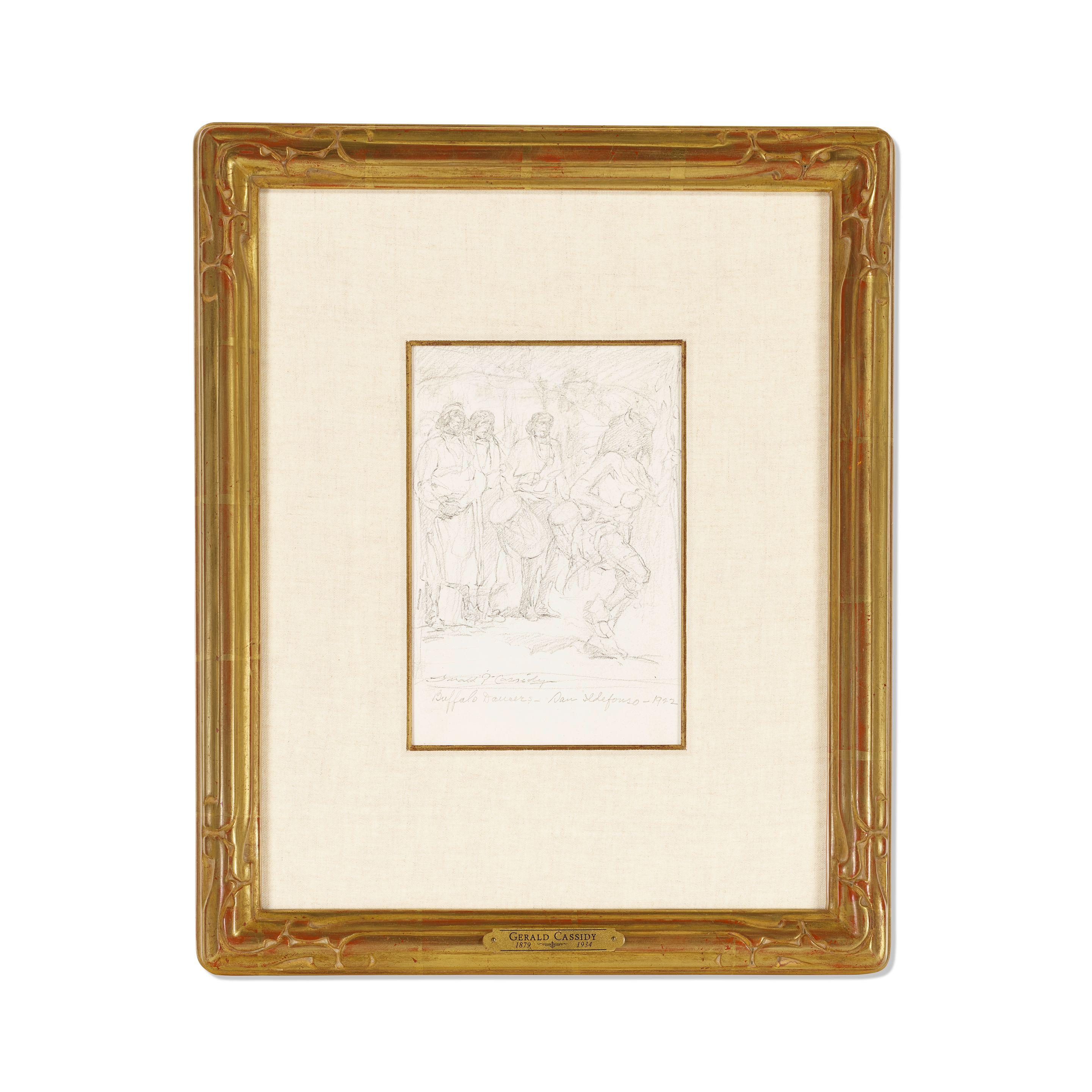 Gerald Cassidy - Buffalo Dancers, San Ildefonso, Navajo Goats and Navajo Woman, Crown Point (sic) (Three Works)