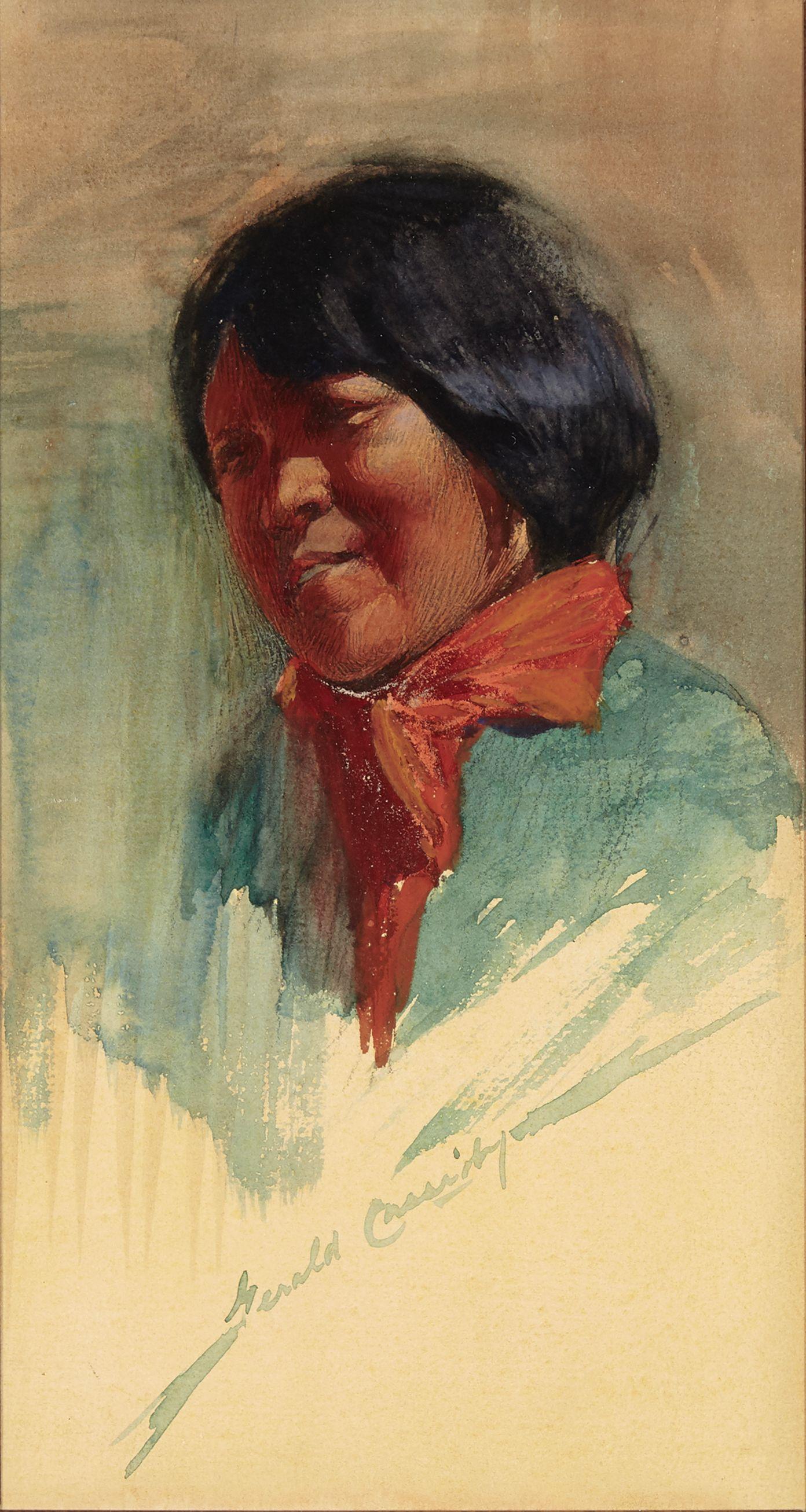 Gerald Cassidy - Navajo Boy 10 3/4 x 5 1/2in