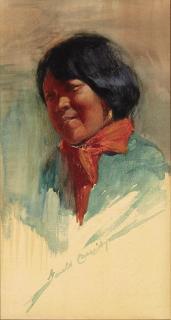 Gerald Cassidy - Navajo Boy 10 3/4 x 5 1/2in