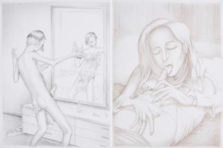 Gerald Davis - Chick giving Blow Job / Drunk with Alluminium Foil on Cock.