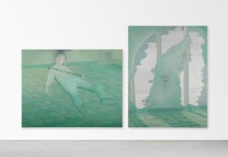 Gerald Davis - Suicide (Green) 1 (diptych)