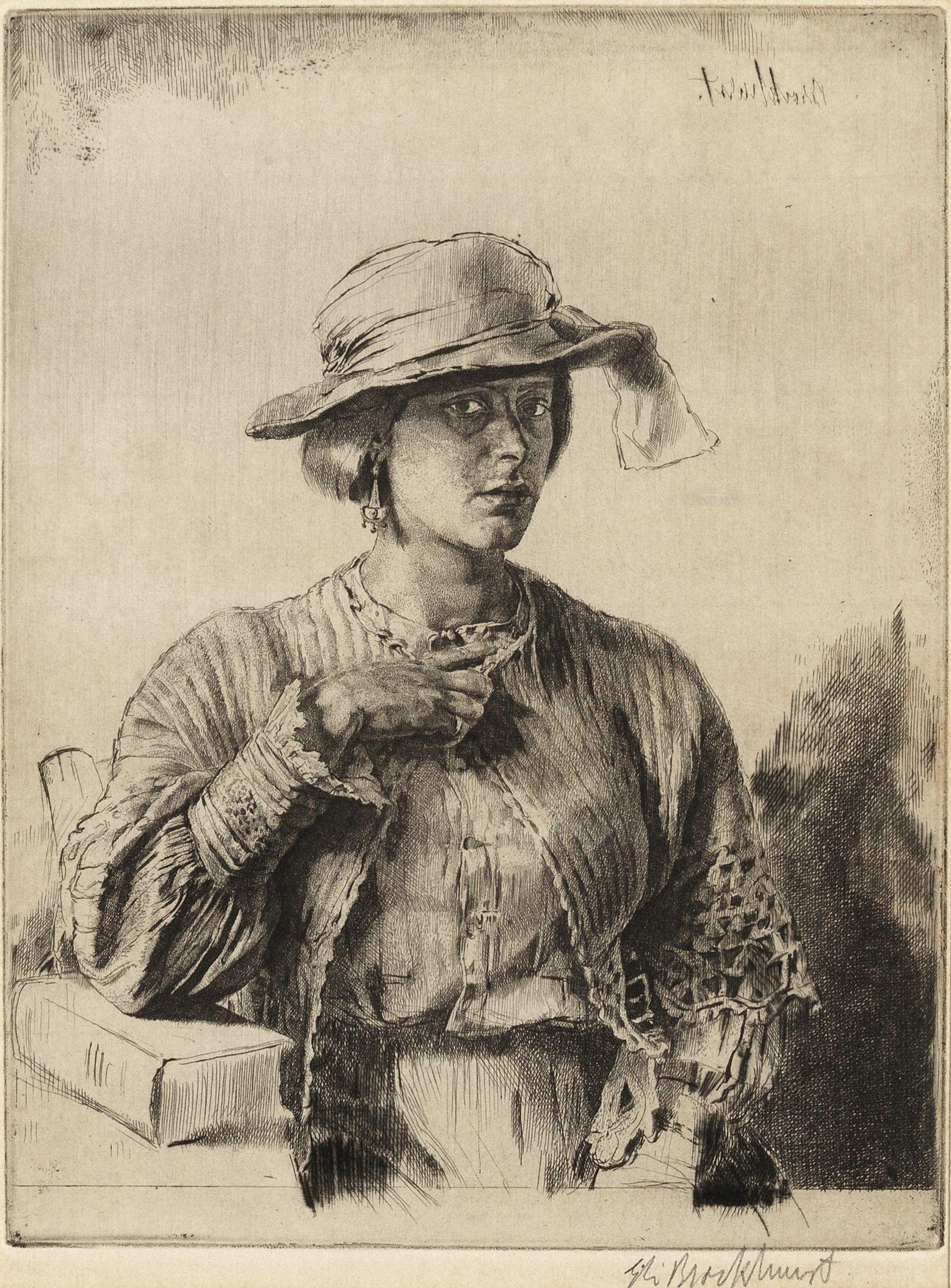 Gerald Leslie Brockhurst R.A., R.P., R.E. - Le Casaquin de Laine (The Linen Jacket)