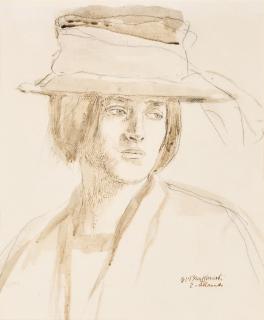 Gerald Leslie Brockhurst, R.A. - Anais In A Hat