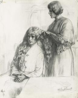 Gerald Leslie Brockhurst, R.A. - Les Deux Landaises (or Evening)