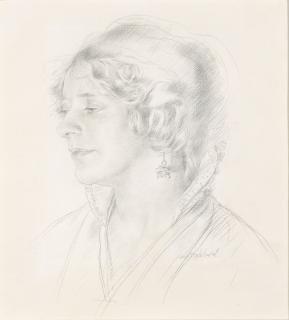 Gerald Leslie Brockhurst, R.A - Woman With An Earring