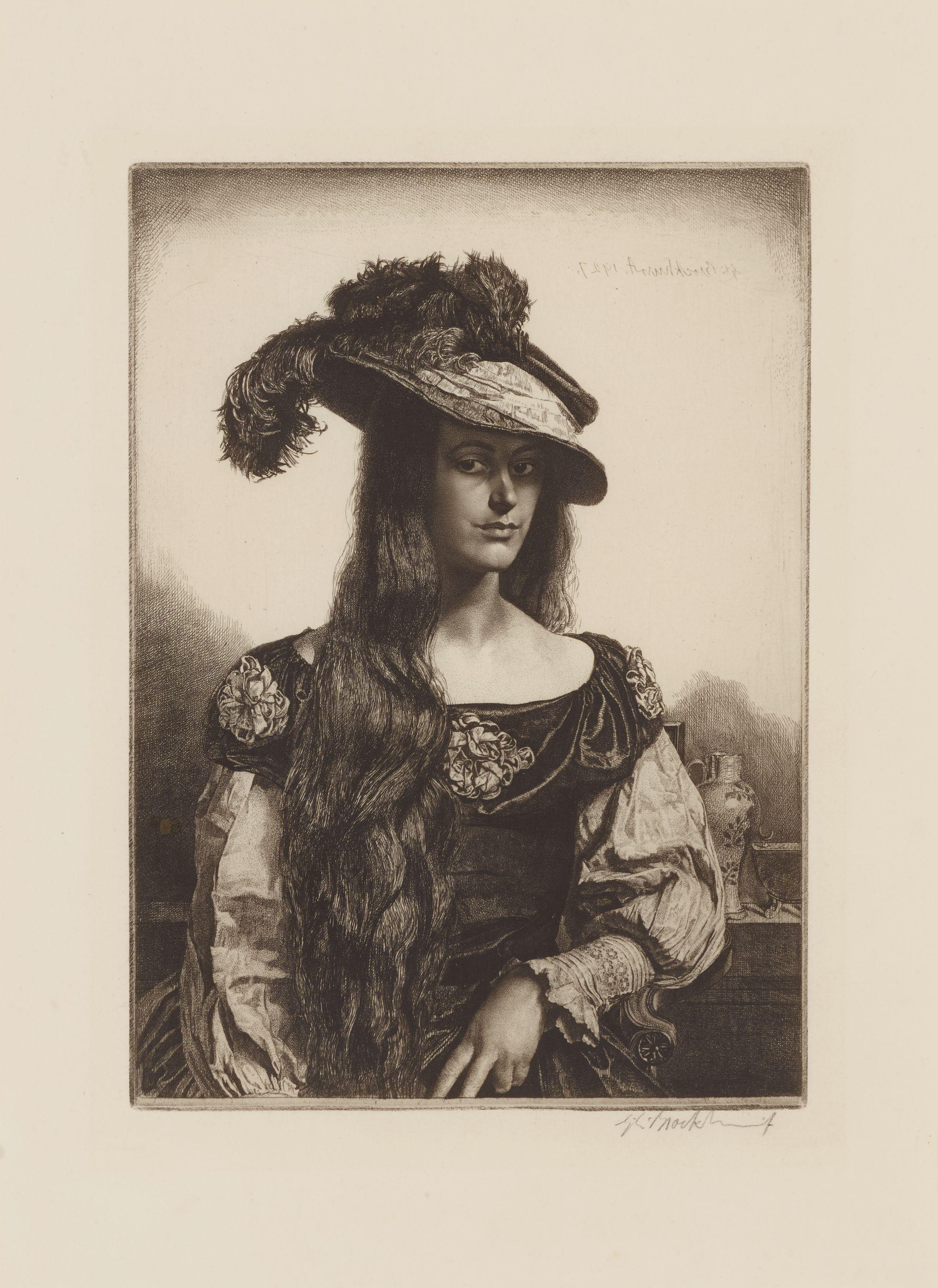 Gerald Leslie Brockhurst - The Black Silk Dress (Anais)