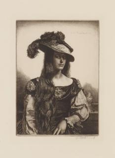 Gerald Leslie Brockhurst - The Black Silk Dress (Anais)