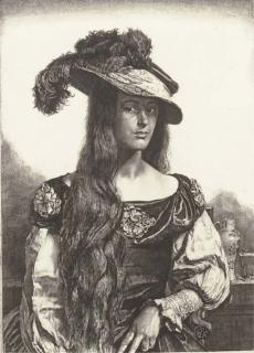 Gerald Leslie Brockhurst - The Black Silk Dress (W. 58)