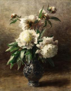 Geraldine Jacoba Van De Sande Bakhuyzen - Peonies in a German stoneware jug