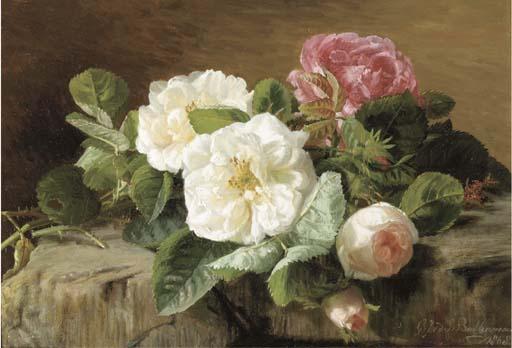 Geraldine Jacoba Van De Sande Bakhuyzen - Pink and white roses