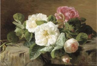 Geraldine Jacoba Van De Sande Bakhuyzen - Pink and white roses