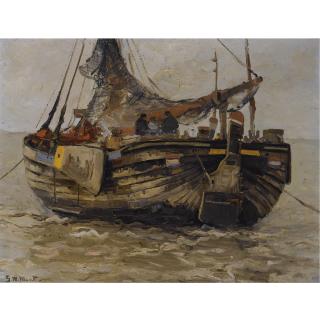 Gerard Arij Ludwig Morgenstjerne Munthe - A Bomschuit In The Breakers