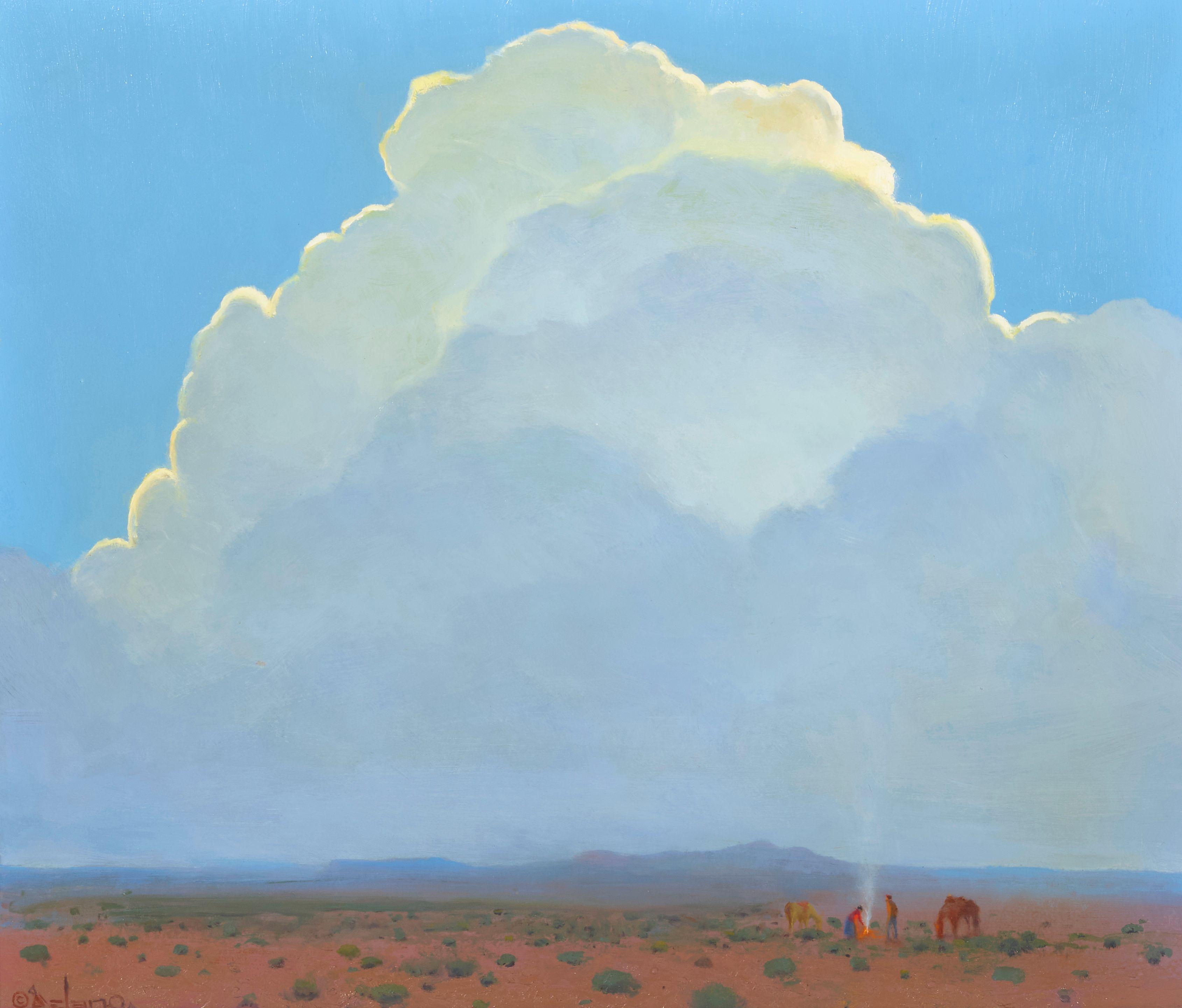 Gerard Curtis Delano - In the Campfire\'s Gleam 23 3/4 x 27 3/4 in. framed 31 1/2 x 36 in.