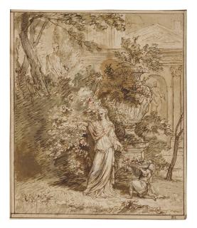 Gérard De Lairesse - A Classically Dressed Woman In A Garden