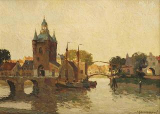 Gerard Delfgaauw - A view of the Zuidhavenpoort, Zierikzee