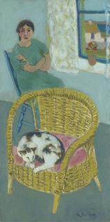 Gerard Dillon - Cat in the Cane Chair