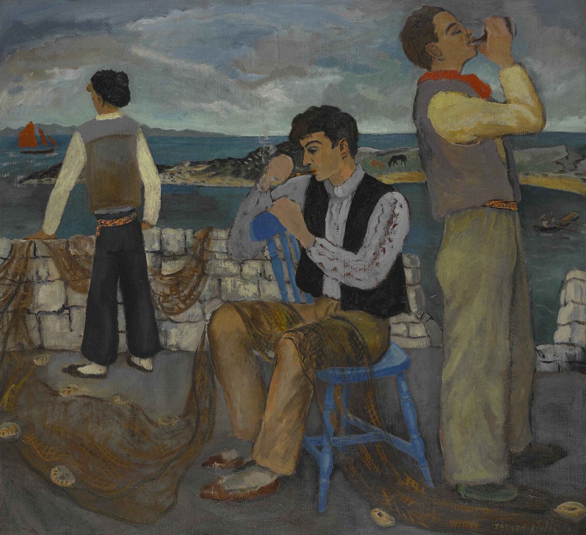 Gerard Dillon - Mending Nets, Aran