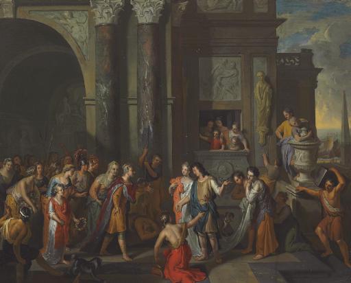 Gerard Hoet I Zaltbommel - Paris Presenting Helen To The Court of King Priam