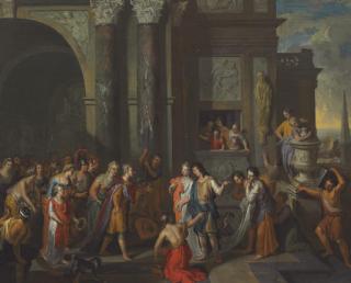 Gerard Hoet I Zaltbommel - Paris Presenting Helen To The Court of King Priam