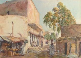 Gerard Johan Staller - Streetscene in Bou-Saada, Algeria