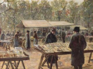 Gerard Johan Staller - The bookmarket on the Waterlooplein, Amsterdam