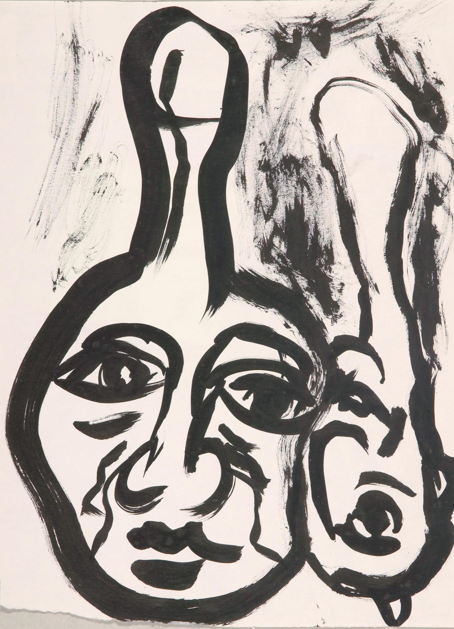 Gerard Kever - 2 Bll.: Köpfe – erotische Szene.