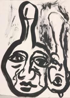 Gerard Kever - 2 Bll.: Köpfe – erotische Szene.