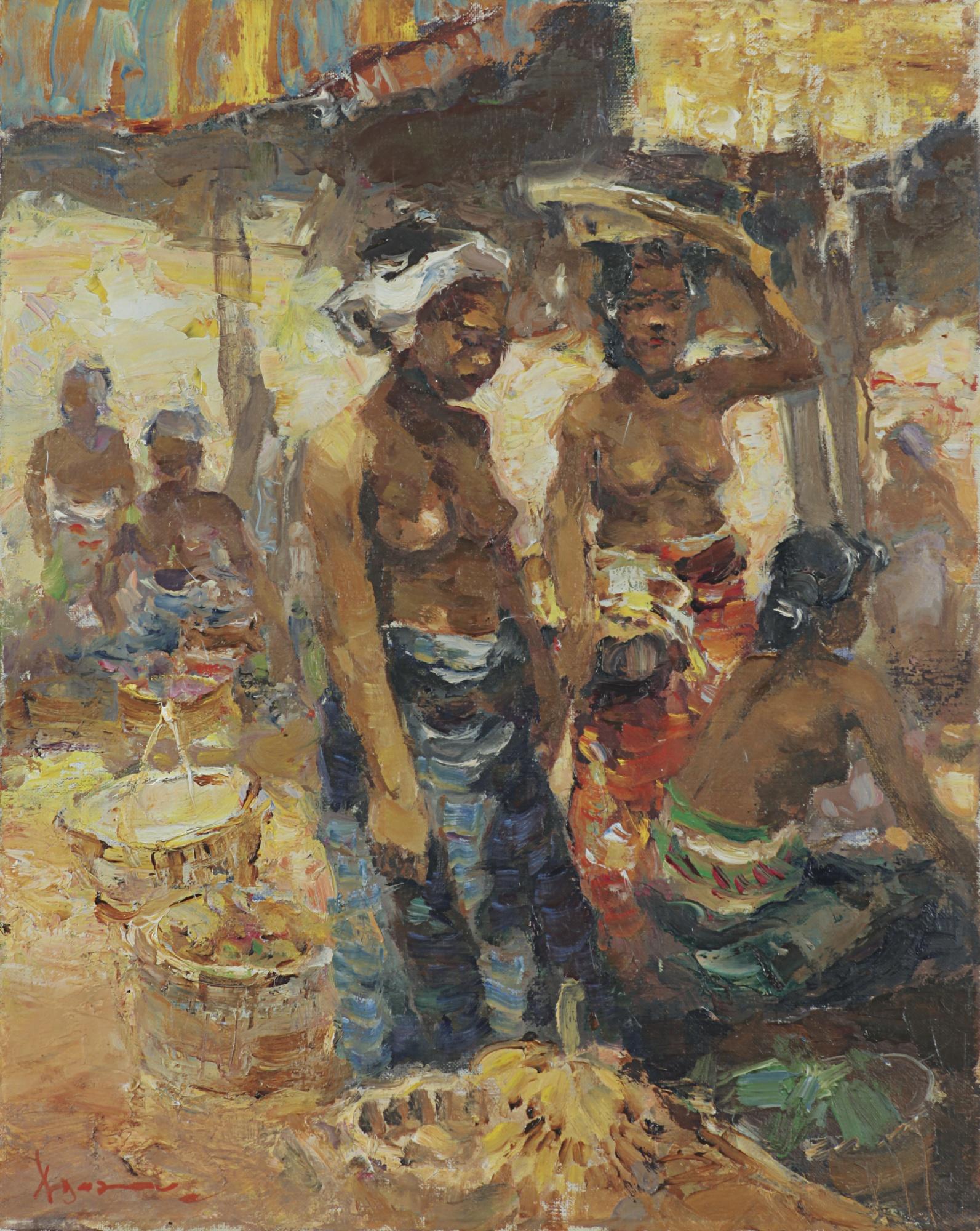 Gerard Pieter Adolfs - Two Ladies In The Market