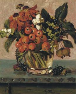 Gerard Röling - Still Life With Flowers And Berries In A Glass