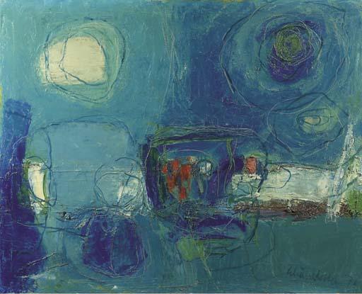 Gerard Schäperkötter - Landschap in blauw