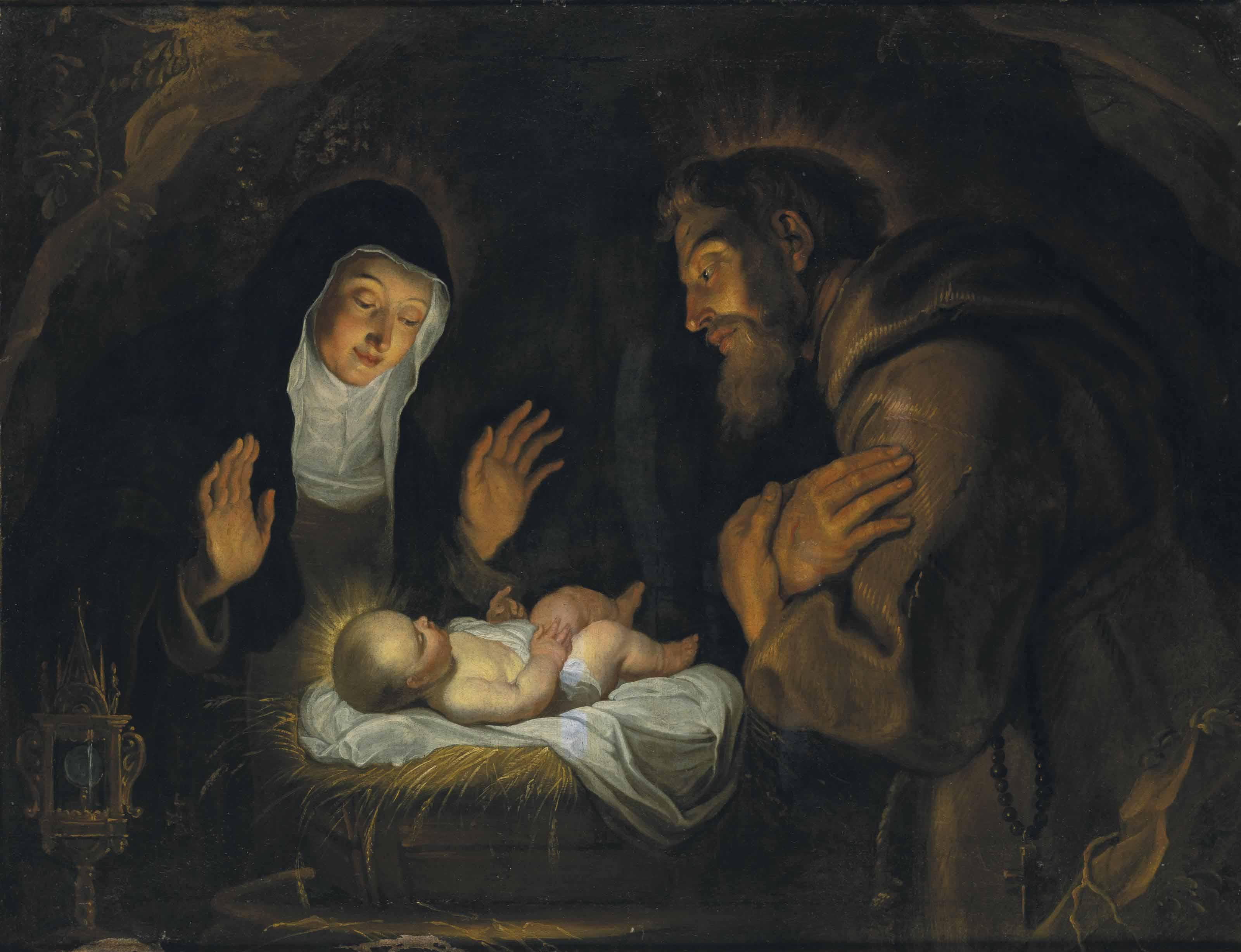 Gerard Seghers - Sainte Claire et saint François d\'Assise en adoration devant l\'Enfant Jésus