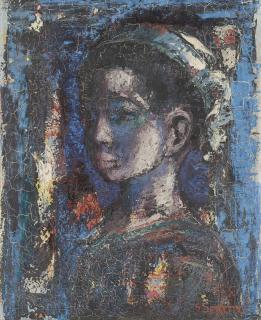 Gerard Sekoto - Portrait Of A Young Woman Wearing A Headscarf