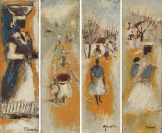 Gerard Sekoto - Village -- Four Studies