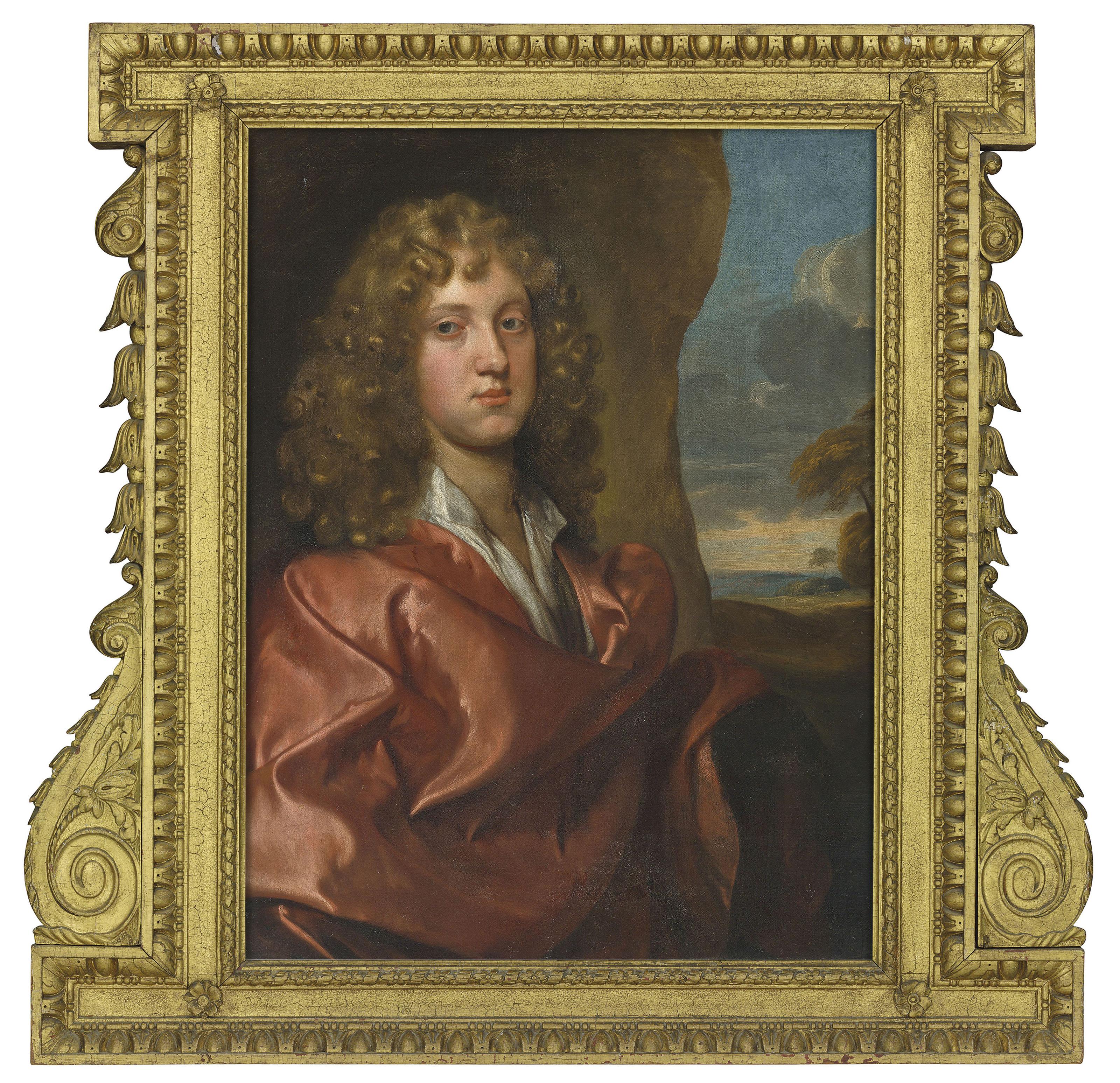 Gerard Soest - Portrait of a boy from the Ashley-Cooper family, half-length, wearing a red cloak and a white shirt