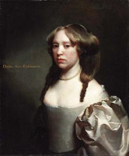 Gerard Soest - Portrait of Dame Ann Robinson, half-length, in a silver dress