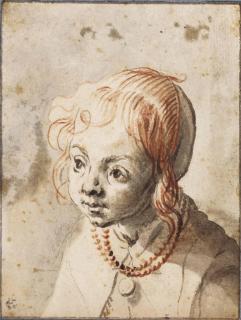 Gerard ter Borch I - Head Of A Girl, Possibly Sara Ter Borch, Wearing A Necklace