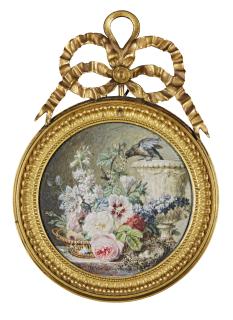 Gerard Van Spaendonck - Still Life With Flowers, An Urn And A Bird, Circa 1785