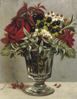 Gerard Victor Alphons Röling - A still life with flowers in a glass