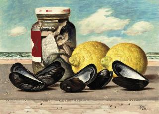 Gerard Victor Alphons Röling - A still life with mussels, lemons and pickled herring
