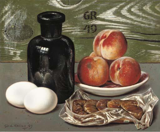 Gerard Victor Alphons Röling - A still life with peaches