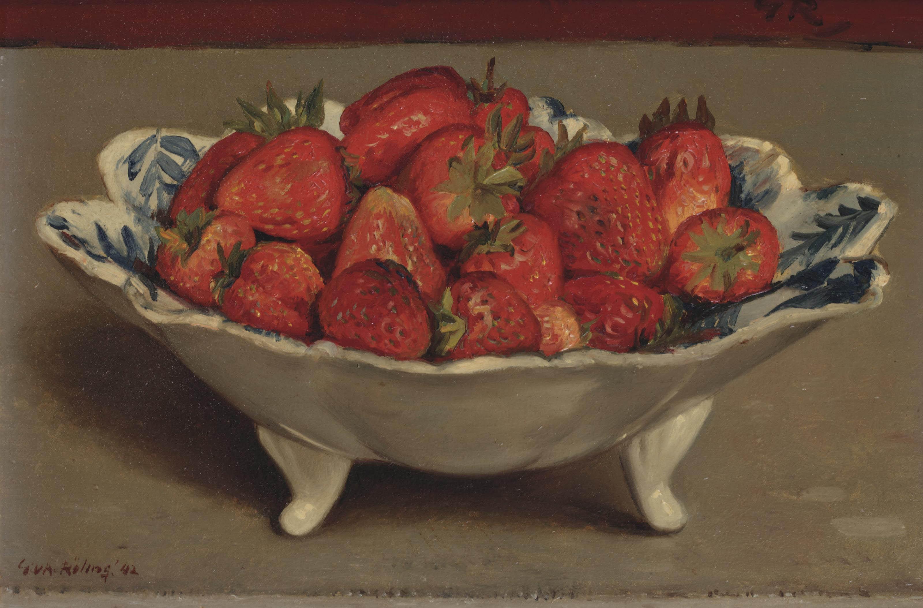 Gerard Victor Alphons Röling - A still life with strawberries